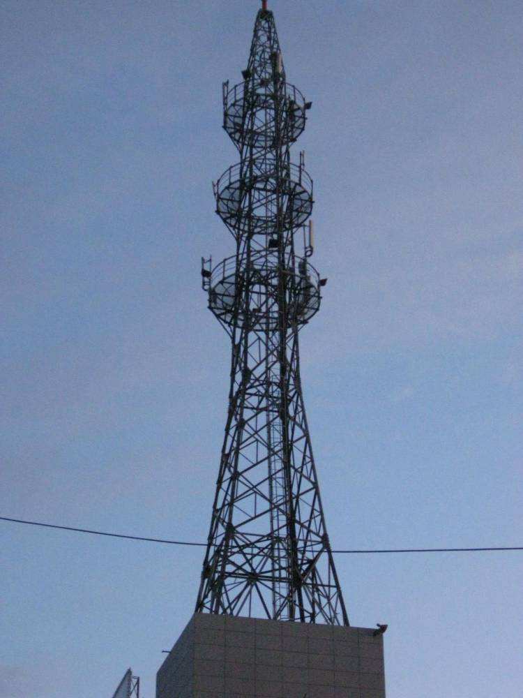 35米通信单管塔施工